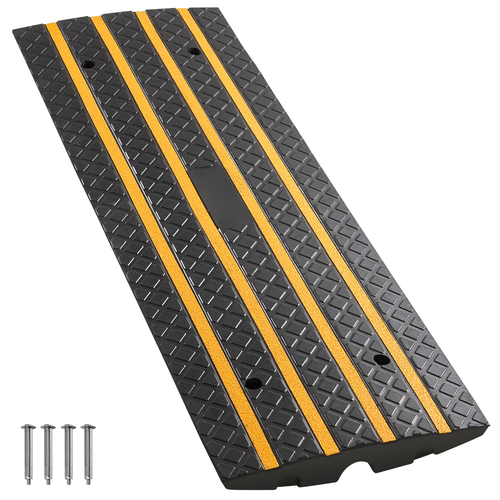 Rubber Driveway Curb Ramp With Reflective Strips For Vehicles_voghion.com